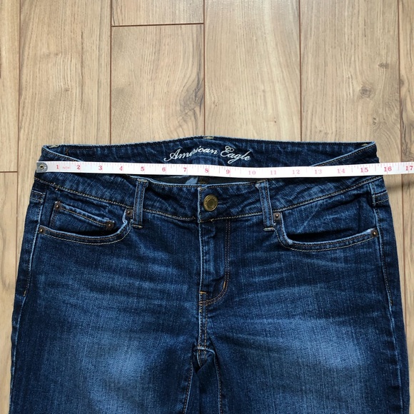 Women’s American Eagle Outfitters Stretch Straight Blue Denim Jeans size 8 short - Picture 5 of 14